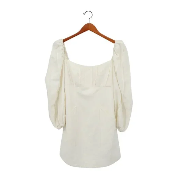 C/MEO Collective Over Again Long Sleeve Ivory Mini Dress S 4 - Picture 4 of 7